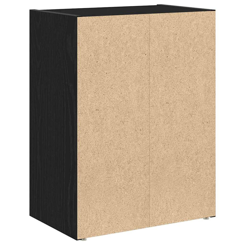 vidaXL Könyvespolc fekete tölgy 40x24x52 cm gépesített fa