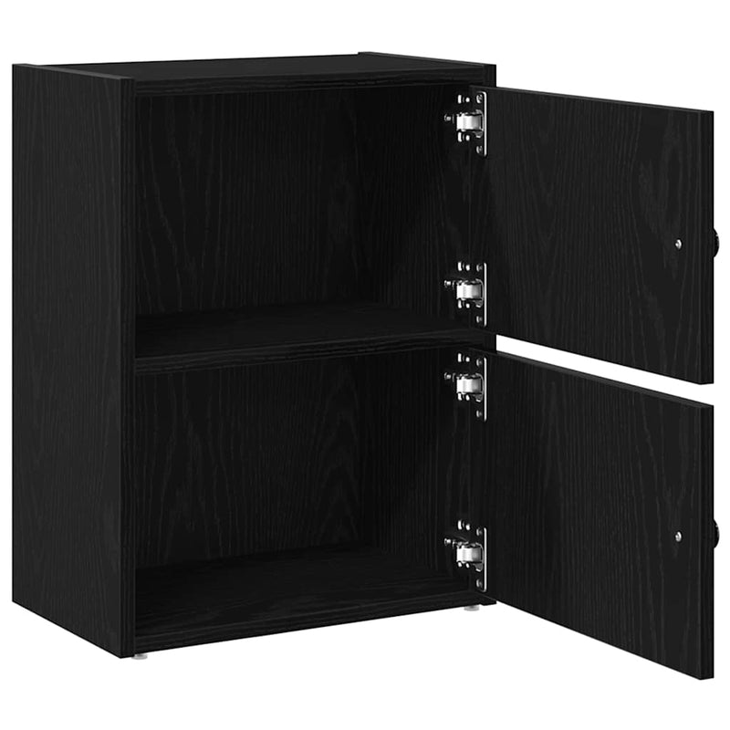 vidaXL Könyvespolc fekete tölgy 40x24x52 cm gépesített fa