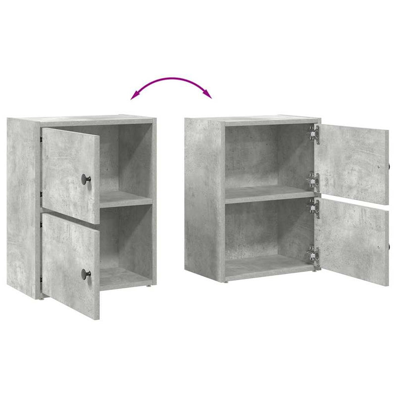 vidaXL betonszürke szerelt fa könyvespolc 40x24x52 cm
