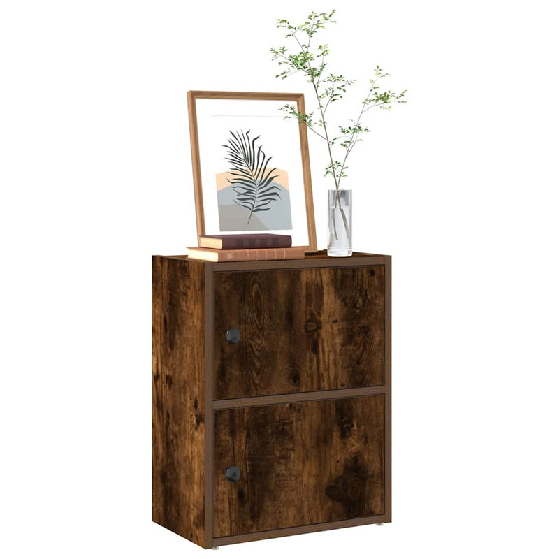 vidaXL füstös tölgy színű szerelt fa könyvszekrény 40x24x52 cm
