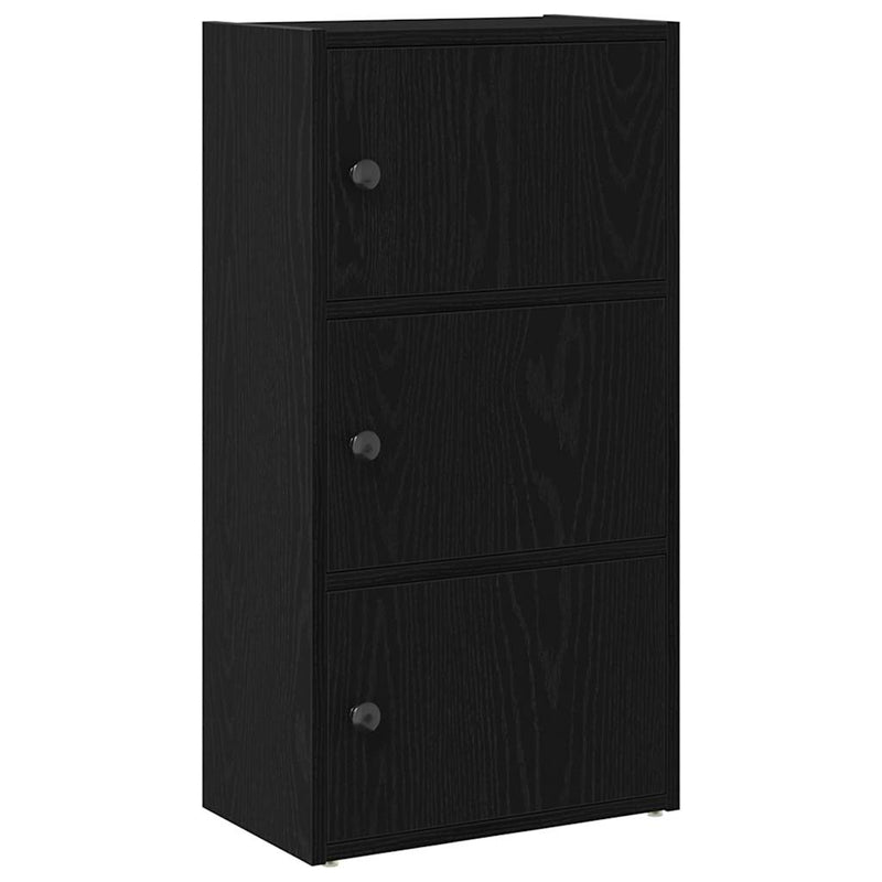 vidaXL Könyvespolc fekete tölgy 40x24x77 cm Gépesített fa