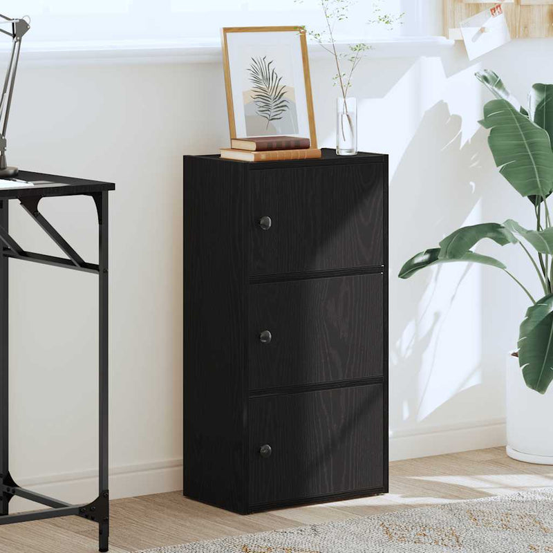 vidaXL Könyvespolc fekete tölgy 40x24x77 cm Gépesített fa