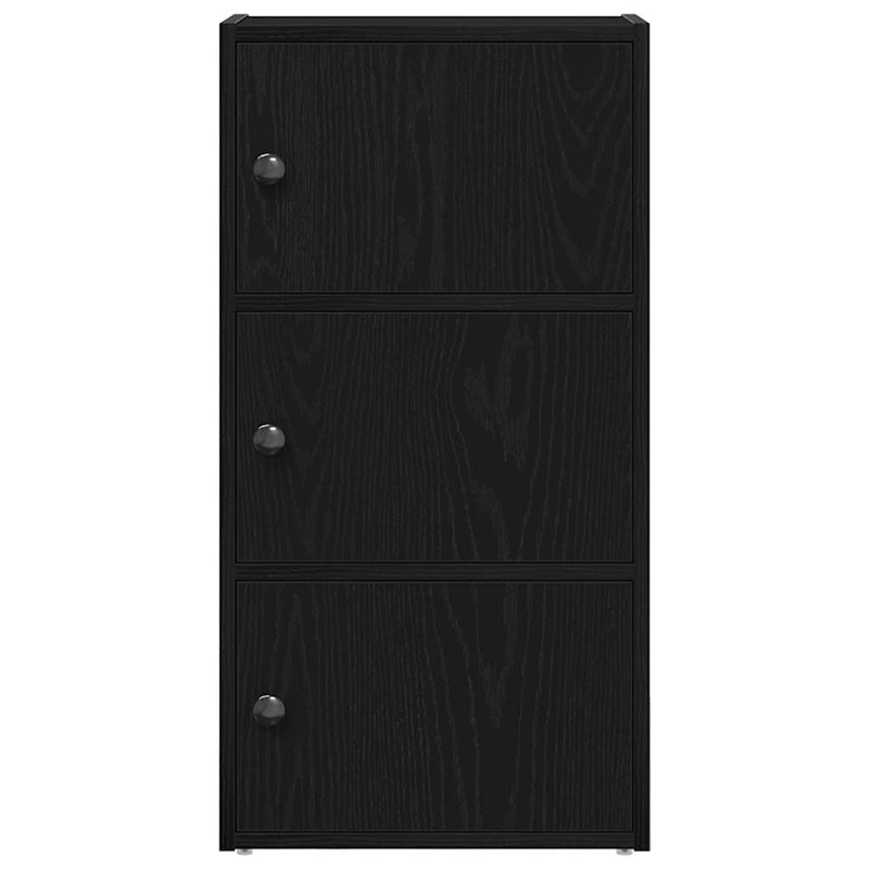 vidaXL Könyvespolc fekete tölgy 40x24x77 cm Gépesített fa