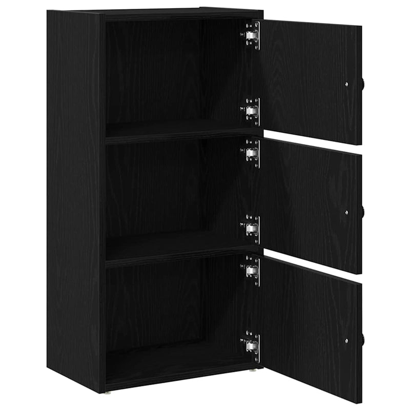vidaXL Könyvespolc fekete tölgy 40x24x77 cm Gépesített fa