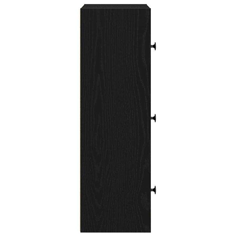 vidaXL Könyvespolc fekete tölgy 40x24x77 cm Gépesített fa