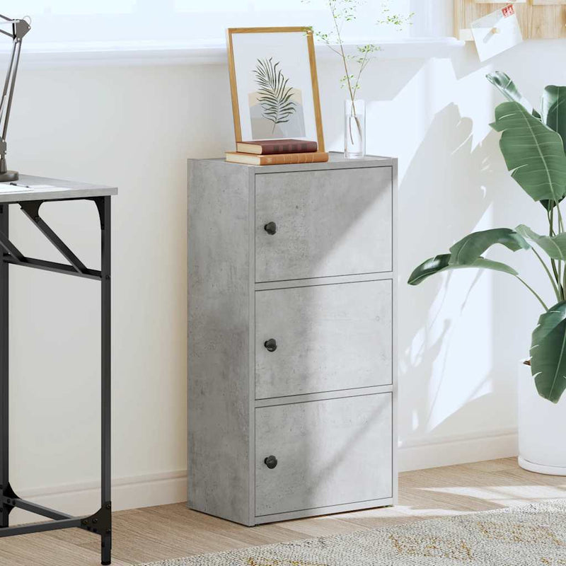 vidaXL betonszürke szerelt fa könyvespolc 40x24x77 cm