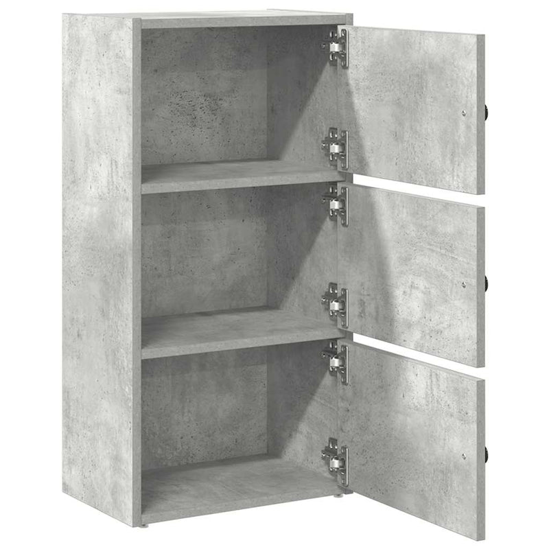 vidaXL betonszürke szerelt fa könyvespolc 40x24x77 cm