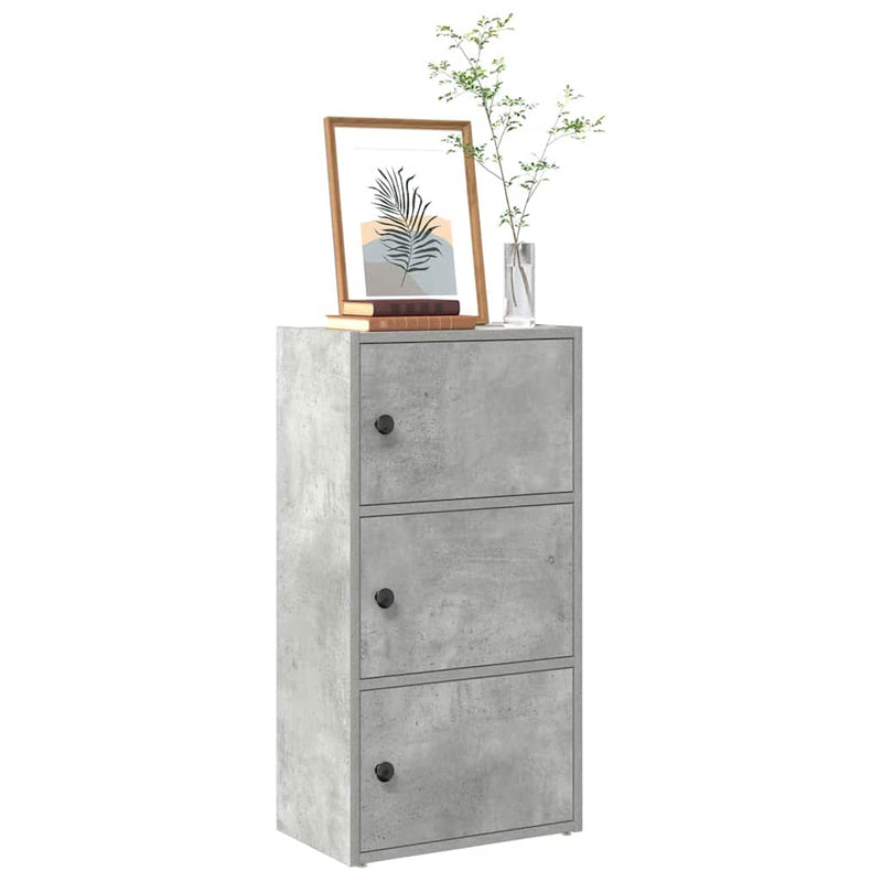 vidaXL betonszürke szerelt fa könyvespolc 40x24x77 cm