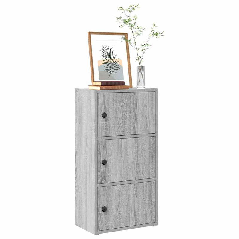 vidaXL szürke sonoma színű szerelt fa könyvespolc 40x24x77 cm