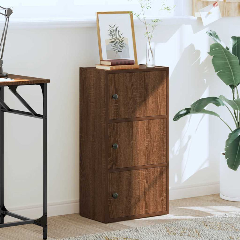 vidaXL barna tölgy színű szerelt fa könyvszekrény 40x24x77 cm