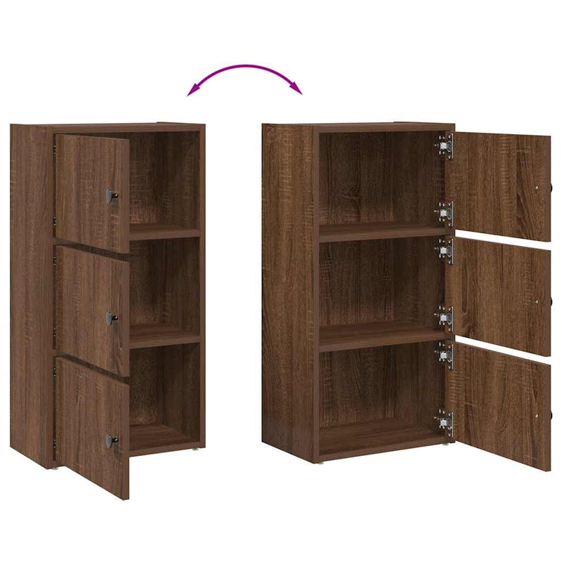 vidaXL barna tölgy színű szerelt fa könyvszekrény 40x24x77 cm