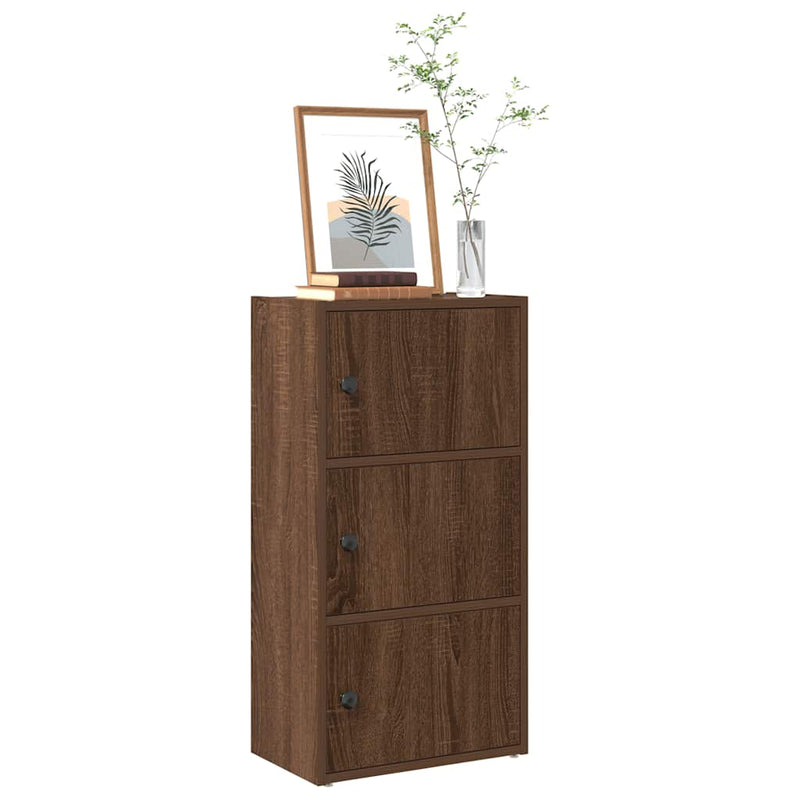 vidaXL barna tölgy színű szerelt fa könyvszekrény 40x24x77 cm