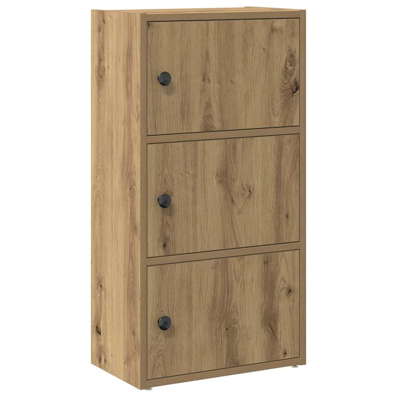 vidaXL kézműves tölgy színű szerelt fa könyvespolc 40x24x77 cm