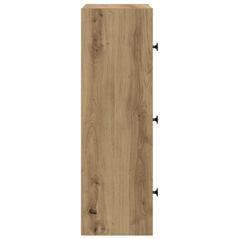vidaXL kézműves tölgy színű szerelt fa könyvespolc 40x24x77 cm