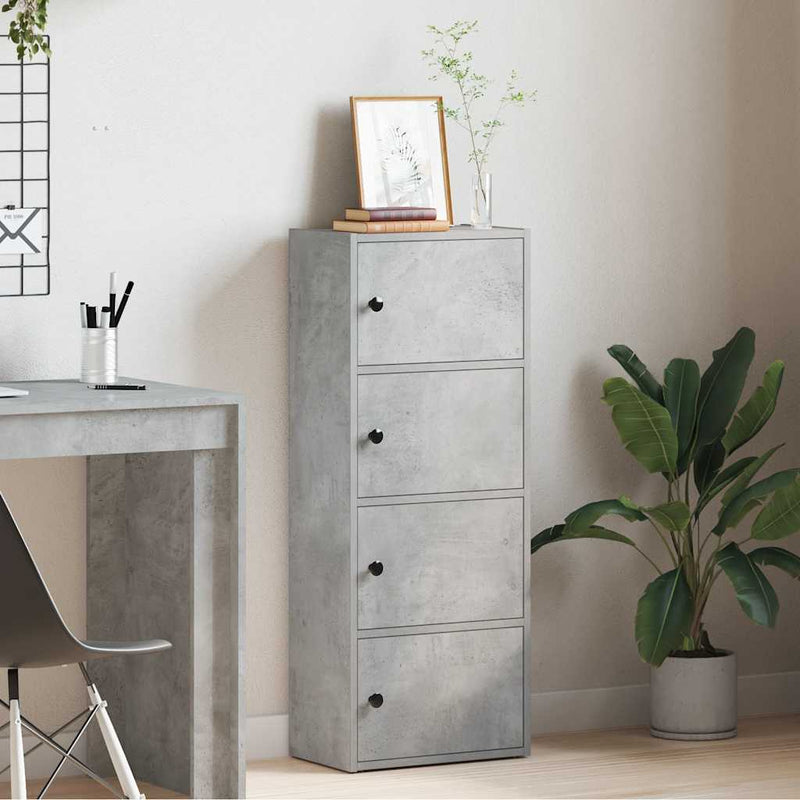 vidaXL betonszürke szerelt fa könyvespolc 40x24x102 cm