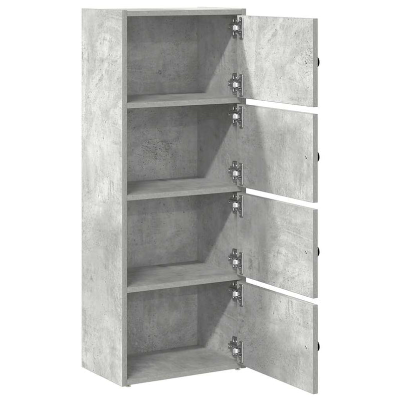 vidaXL betonszürke szerelt fa könyvespolc 40x24x102 cm