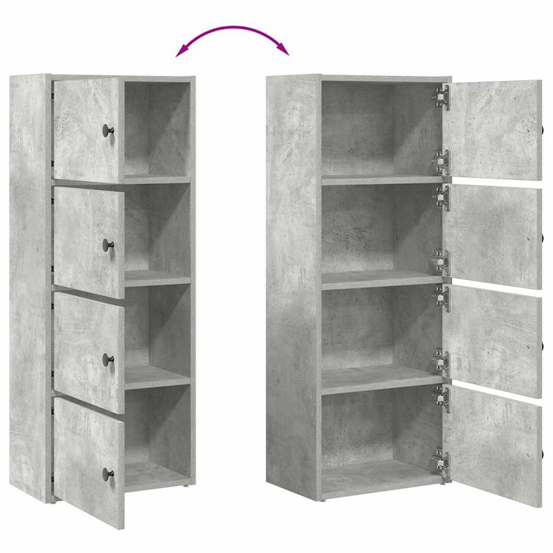 vidaXL betonszürke szerelt fa könyvespolc 40x24x102 cm