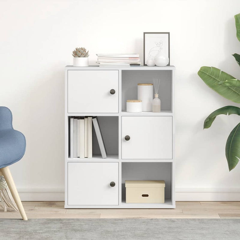 vidaXL fehér szerelt fa könyvespolc 60x24x76,5 cm