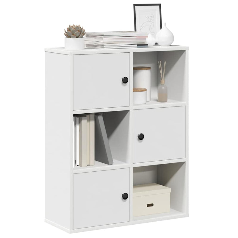 vidaXL fehér szerelt fa könyvespolc 60x24x76,5 cm
