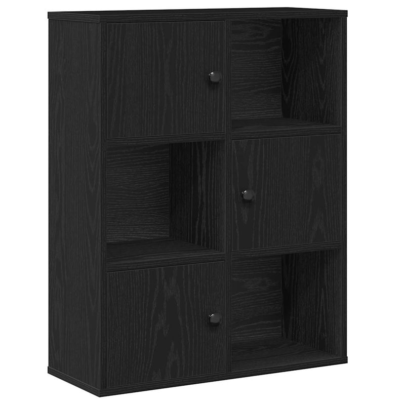 vidaXL Könyvespolc fekete tölgy 60x24x76,5 cm Gépesített fa