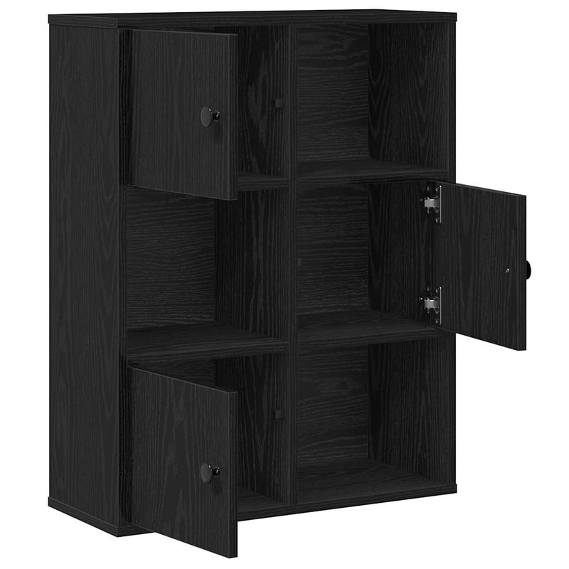 vidaXL Könyvespolc fekete tölgy 60x24x76,5 cm Gépesített fa