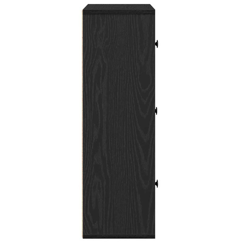 vidaXL Könyvespolc fekete tölgy 60x24x76,5 cm Gépesített fa
