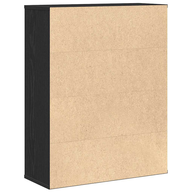 vidaXL Könyvespolc fekete tölgy 60x24x76,5 cm Gépesített fa