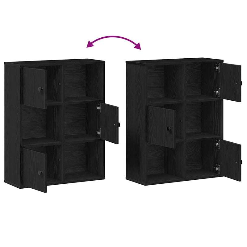 vidaXL Könyvespolc fekete tölgy 60x24x76,5 cm Gépesített fa