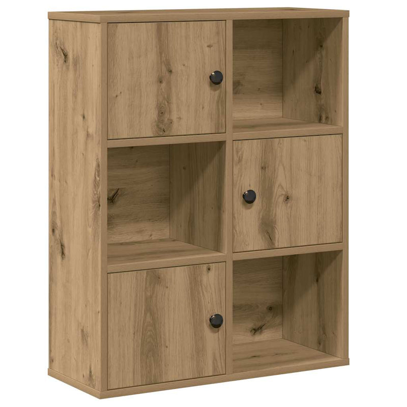 vidaXL kézműves tölgy színű szerelt fa könyvespolc 60x24x76,5 cm