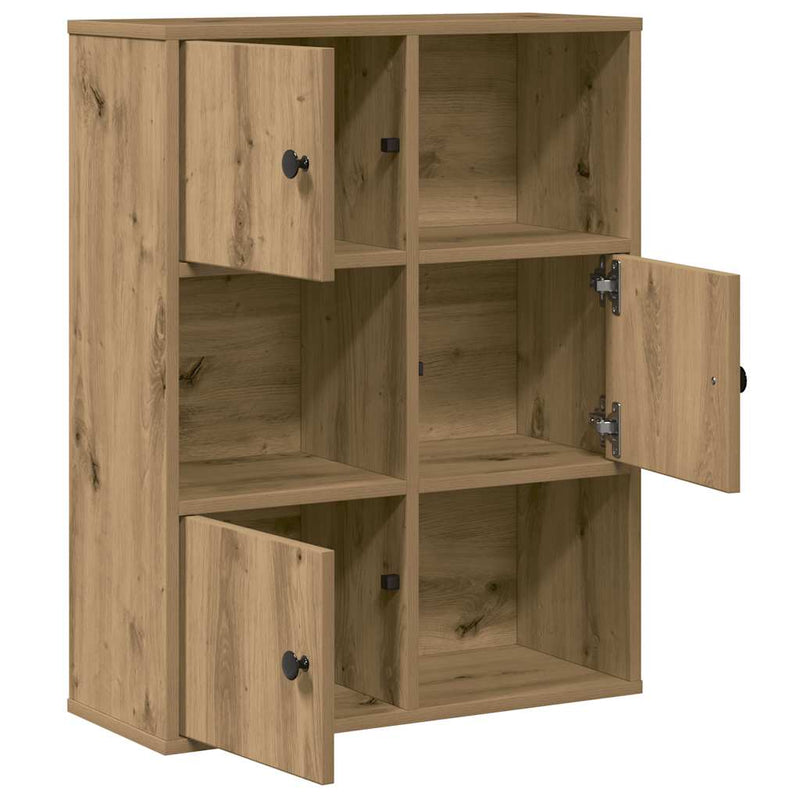 vidaXL kézműves tölgy színű szerelt fa könyvespolc 60x24x76,5 cm
