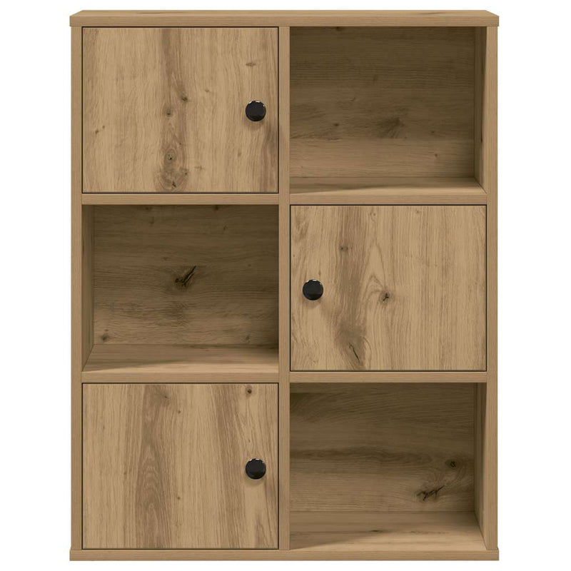 vidaXL kézműves tölgy színű szerelt fa könyvespolc 60x24x76,5 cm