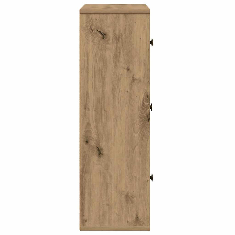 vidaXL kézműves tölgy színű szerelt fa könyvespolc 60x24x76,5 cm