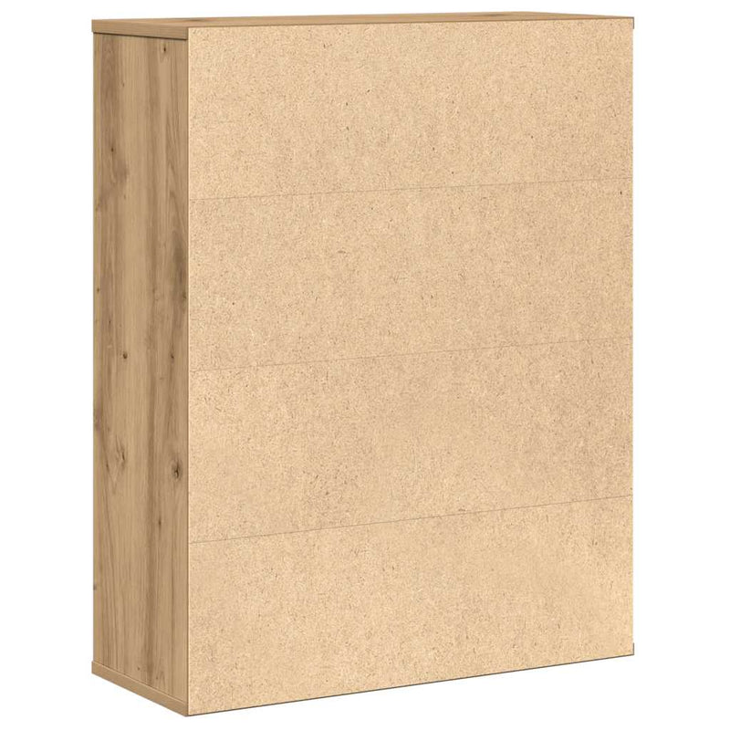vidaXL kézműves tölgy színű szerelt fa könyvespolc 60x24x76,5 cm