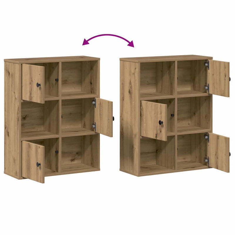 vidaXL kézműves tölgy színű szerelt fa könyvespolc 60x24x76,5 cm