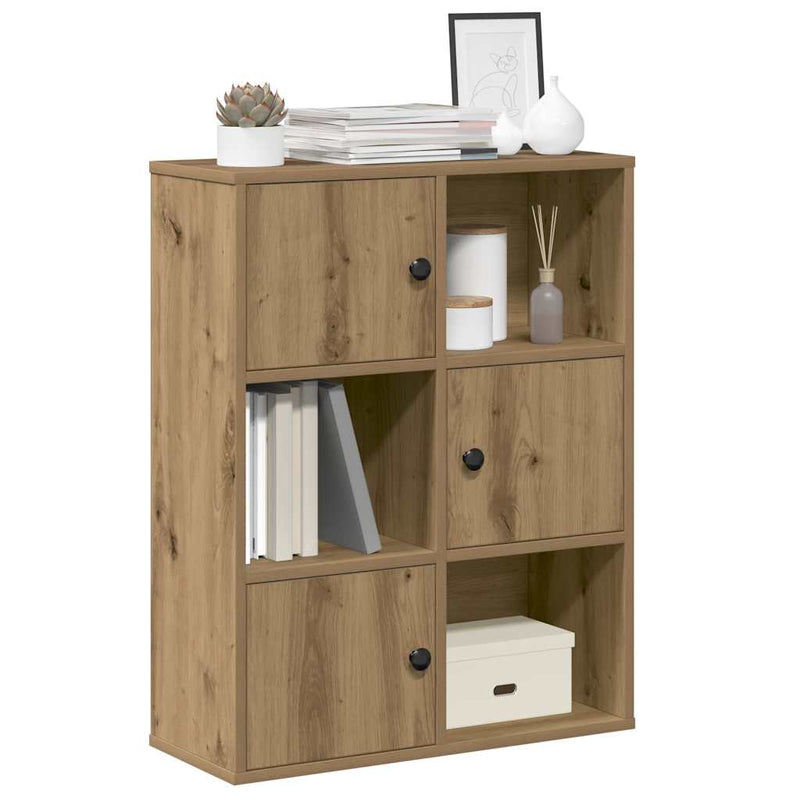 vidaXL kézműves tölgy színű szerelt fa könyvespolc 60x24x76,5 cm