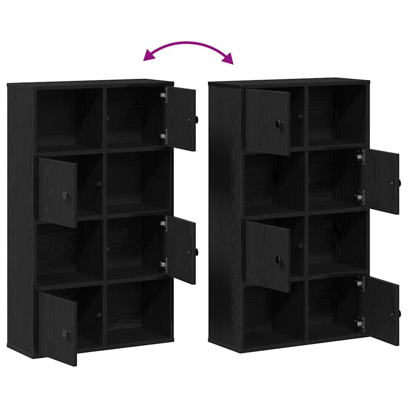 vidaXL Könyvespolc fekete tölgy 60x24x101,5 cm Gépesített fa