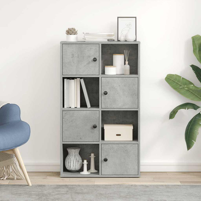 vidaXL betonszürke szerelt fa könyvespolc 60x24x101,5 cm