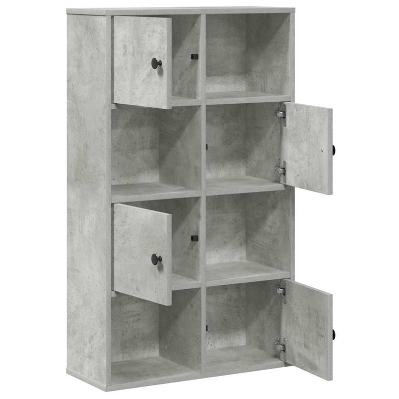 vidaXL betonszürke szerelt fa könyvespolc 60x24x101,5 cm