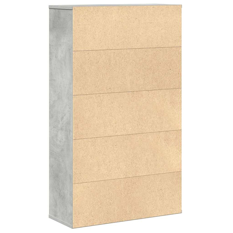 vidaXL betonszürke szerelt fa könyvespolc 60x24x101,5 cm