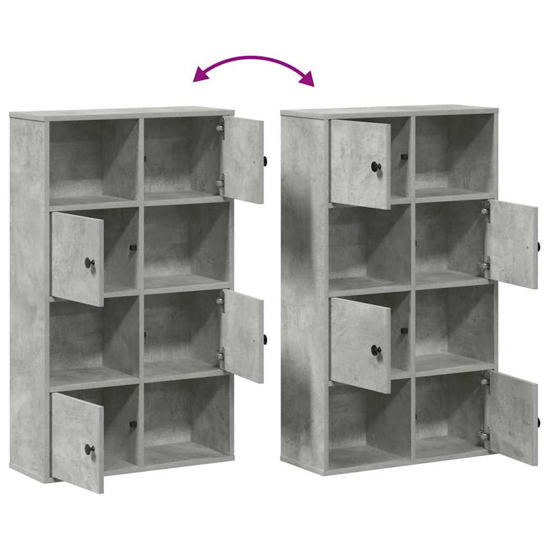 vidaXL betonszürke szerelt fa könyvespolc 60x24x101,5 cm