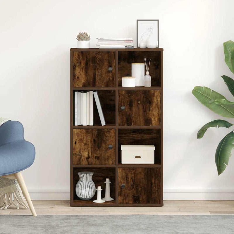 vidaXL füstös tölgy színű szerelt fa könyvszekrény 60x24x101,5 cm