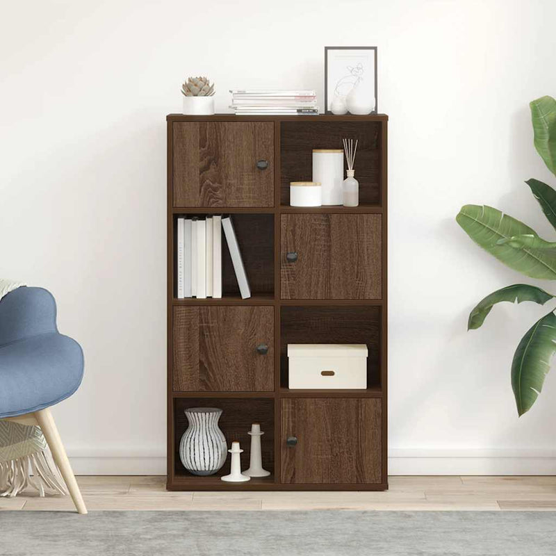 vidaXL barna tölgy színű szerelt fa könyvszekrény 60x24x101,5 cm