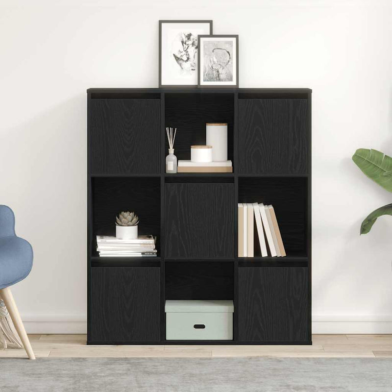vidaXL Könyvespolc fekete tölgy 89x24x101,5 cm Gépesített fa