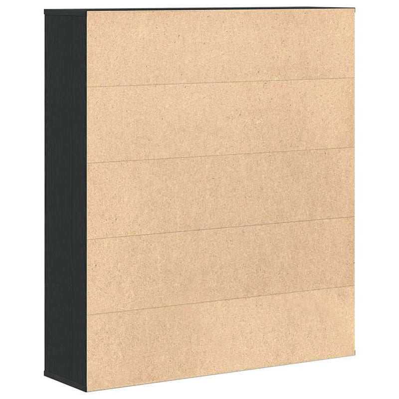 vidaXL Könyvespolc fekete tölgy 89x24x101,5 cm Gépesített fa