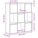 vidaXL Könyvespolc fekete tölgy 89x24x101,5 cm Gépesített fa