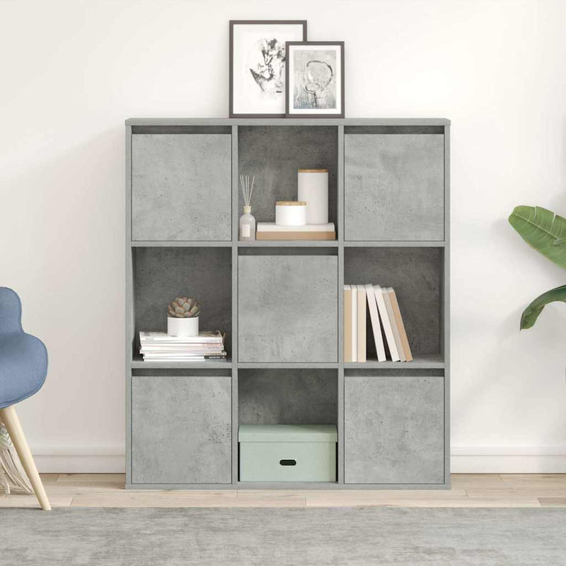 vidaXL betonszürke szerelt fa könyvespolc 89x24x101,5 cm