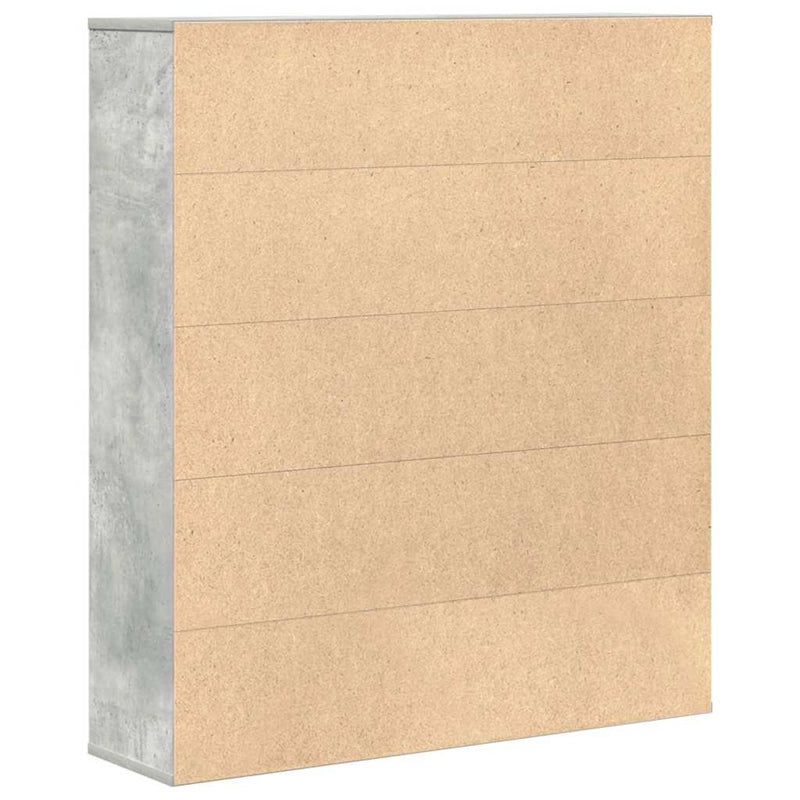 vidaXL betonszürke szerelt fa könyvespolc 89x24x101,5 cm