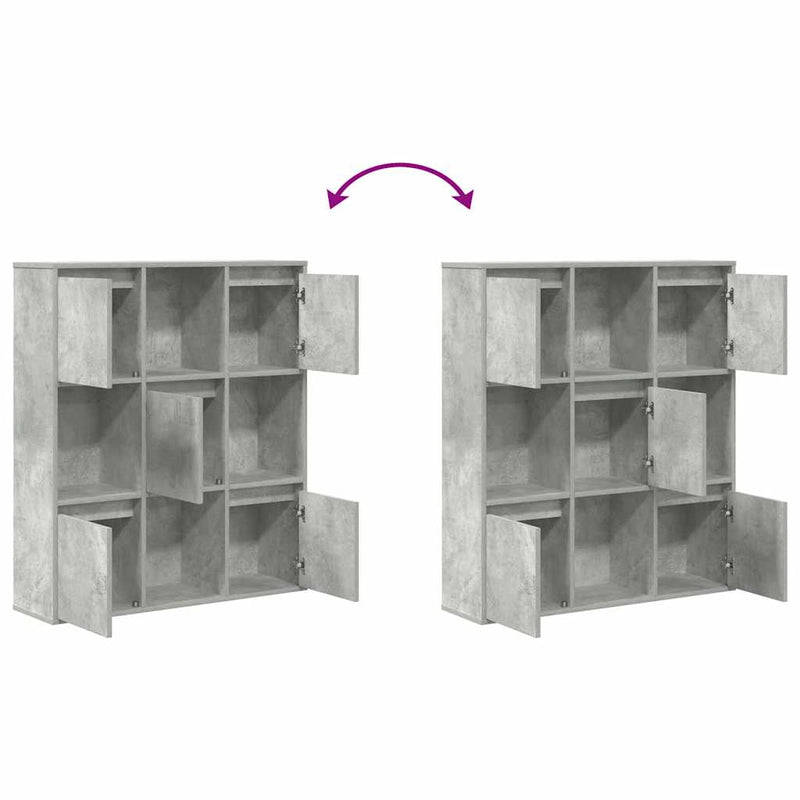 vidaXL betonszürke szerelt fa könyvespolc 89x24x101,5 cm