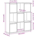 vidaXL betonszürke szerelt fa könyvespolc 89x24x101,5 cm