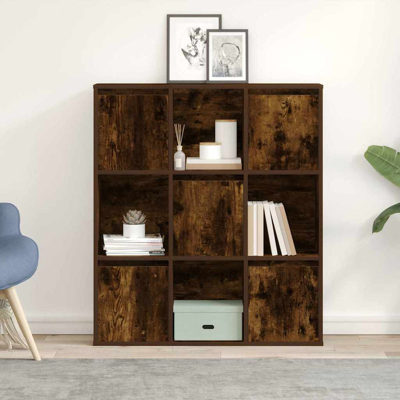 vidaXL füstös tölgy színű szerelt fa könyvszekrény 89x24x101,5 cm